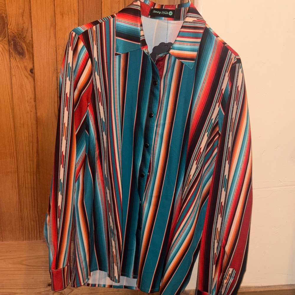 Colorful Striped Button-Up Shirt